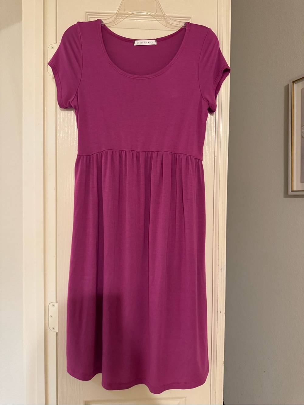 Chris & Carol Rayon blend Women’s Scoop-Neck Dress in Magenta